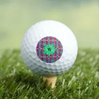 Abstract geometric pattern, blue, pink, custom  golf balls