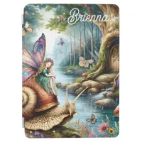 Pretty Fairy Land with cute Snail and Butterflies iPad Air Cover