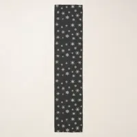 Black and White Snowflakes Winter Scarf