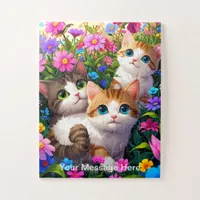 Kids Puppy and Kitten Garden Adventure Jigsaw Puzzle