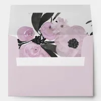 Purple Watercolor Floral liner wedding Envelope