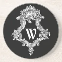 W Monogram Initial Drink Coaster