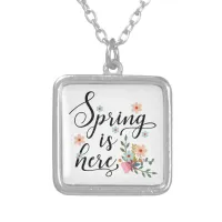 spring is here silver plated necklace