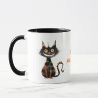 Happy Halloween Scary Black Cat Coffee Cocoa Mug