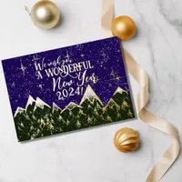 Mountains in the night - New Year Card