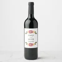 Wildflower Garden Party Boho Personalized Wedding Wine Label