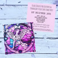 Stained Glass Window Angel Christmas Party Invitation
