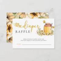 Sweetie Honeybee Baby Shower Diaper Raffle Enclosure Card