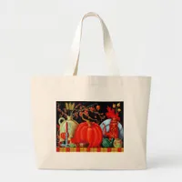 Autumn Festive Table Large Tote Bag