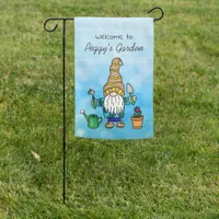 Welcome to my Garden | Cute Gnome Personalized Garden Flag