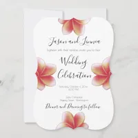 Warm Peach Rose Colors Floral Watercolors Invitation