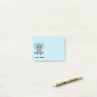 Cute baby elephant in blue, custom   post-it notes