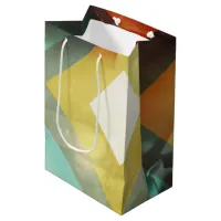 Seventies Orange Abstract Techno Triangles Medium Gift Bag