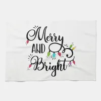 merry and bright holiday lights towel