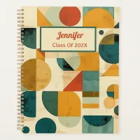 Modern Geometric Retro Colorful Custom School Planner