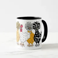  Funny Hand drawn Cartoon Chickens Mug