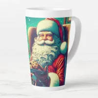 Santa Chocolate Chip Cookies | Vintage Christmas Latte Mug