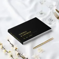 Elegant Modern Black and Gold Wedding Foil Guest Book