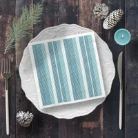 Teal Pinstripe Christmas Pattern#28 ID1009 Paper Dinner Napkins