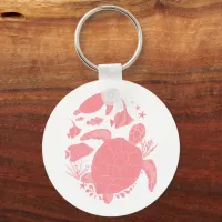 Pink Turtle Keychain