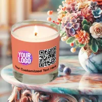 Business Logo Company Promotional QR Code Text Scented Candle