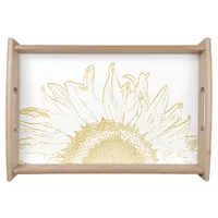 Yellow Sunflower Graphic  Serving Tray