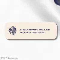 Monstera Leaf Logo Name Title Name Tag