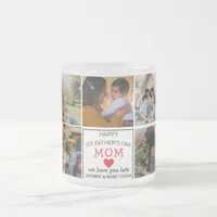 Simple First Mother's Day Photo Collage Frosted Glass Coffee Mug