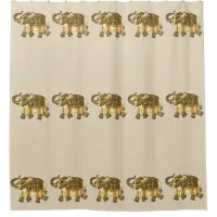 Faux Gold Elephants Shower Curtain