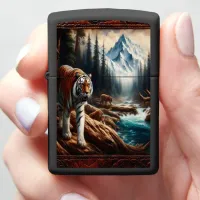 Bengal Tigers in Mountain Stream Zippo Lighter