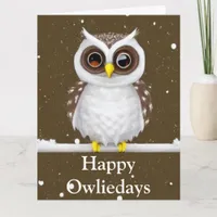 Vintage Snow Owl Holiday Folded Card