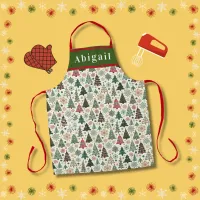 Cute Christmas Trees and Snowflakes Apron