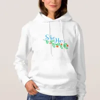 She Her in Flowers Hoodie