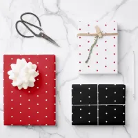 Pin Polka Dots Red, White And Black Wrapping Paper Sheets