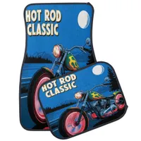 Moonlit Highway and Blazing Wheels Car Floor Mat