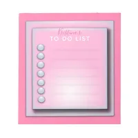 Stylish Modern Fancy Girly Pink To Do List Notepad