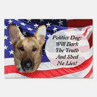 Politics German Shepherd and American Flag Sign