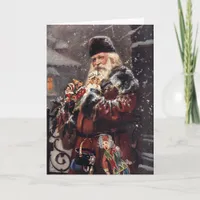 Vintage Santa, Christmas Holiday Card