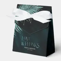 Jewel Palm Leaf Wedding Teal ID830 Favor Boxes