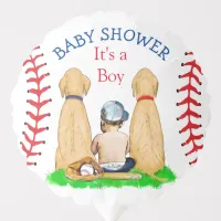 Boy's Baseball Themed Baby Shower 2 Labs and Baby Balloon