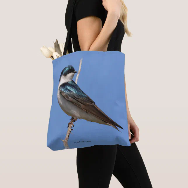 Tree Swallow Songbird Stands Guard Tote Bag