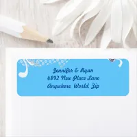 Blue Background & Diamonds Return Address Labels