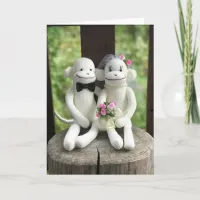 Sock Monkey Wedding(Pink) Greeting Card