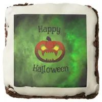 Spooky Evil Halloween Pumpkin Brownie