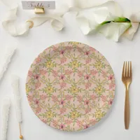 Spring Bloom Floral Pretty Party Shower Boho Pink Paper Plates