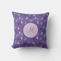 Pretty Pink and Purple Butterflies Throw Pillow