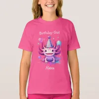 Personalized Birthday Girl | Axolotl Themed T-Shirt