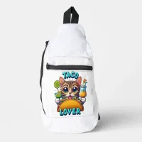 Taco Lover Cat With Refreshing Drink Sling Bag