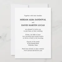 Minimalist Formal Bilingual Wedding Invitation