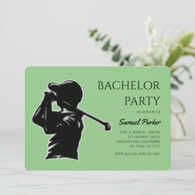 Golf Bachelor Party - golf outing  Classic Stylish Invitation